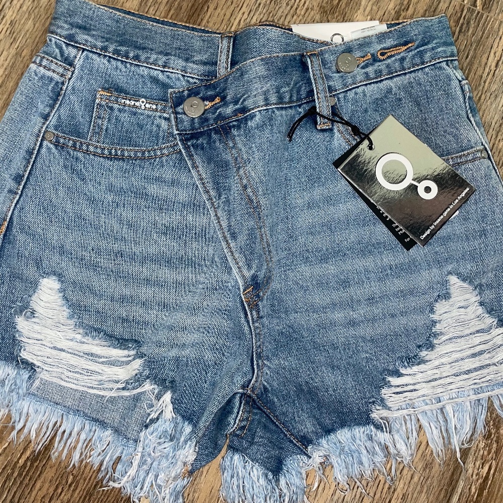 Insane Gene Asymmetrical denim Shorts😀 NWT